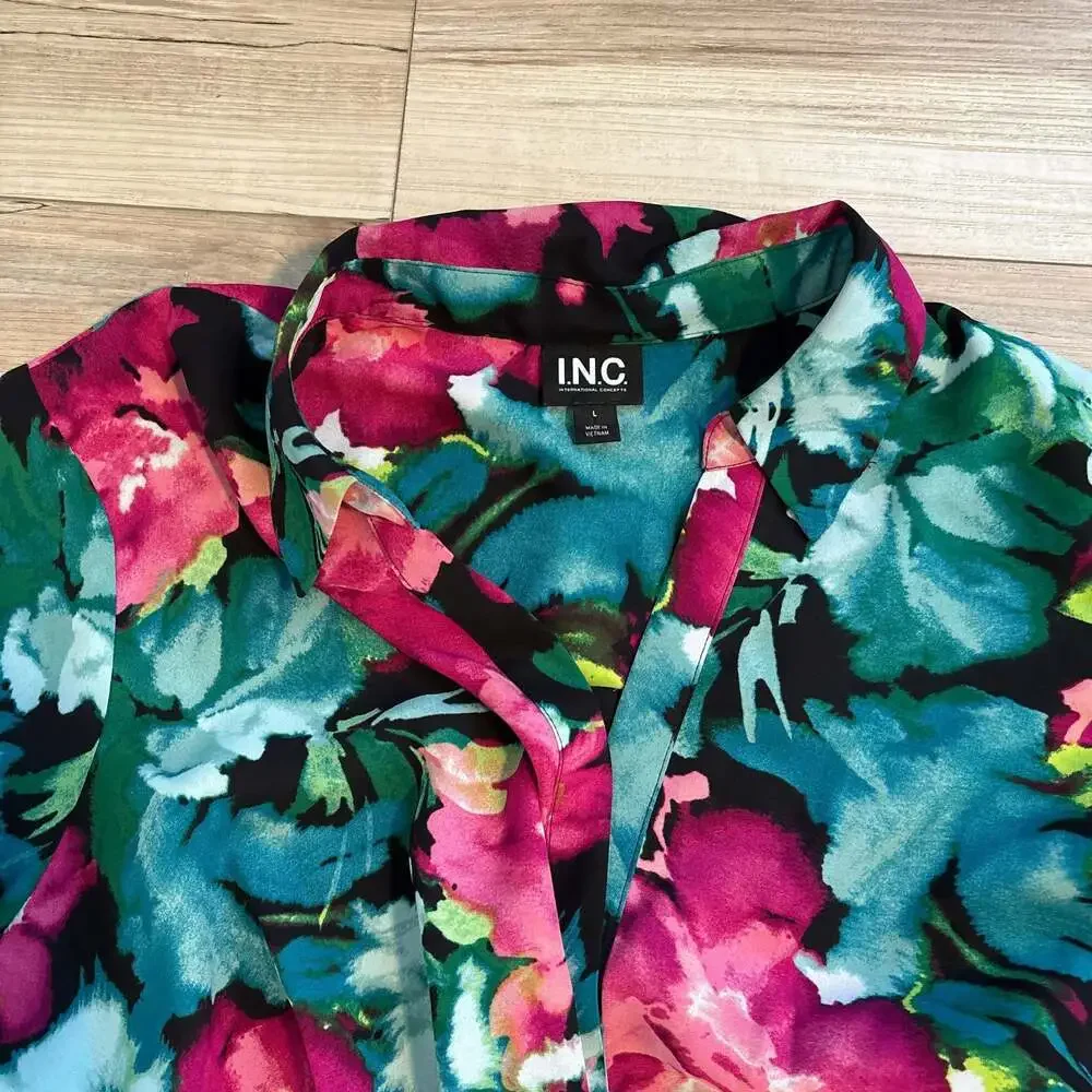 I.N.C.  Women's Printed Faux-Wrap Dress - Picture 2 of 3